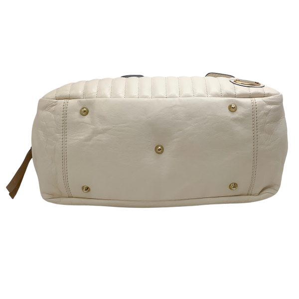 Chloe Ivory Leather Quilted Satchel on Sale