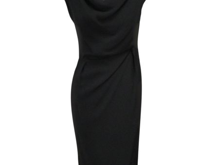 Alexandre Vauthier Black Draped Gathered Crepe Midi Dress Cheap