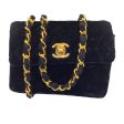 Chanel Black Vintage 80 s Quilted Velvet Mini Flap Bag Online Hot Sale