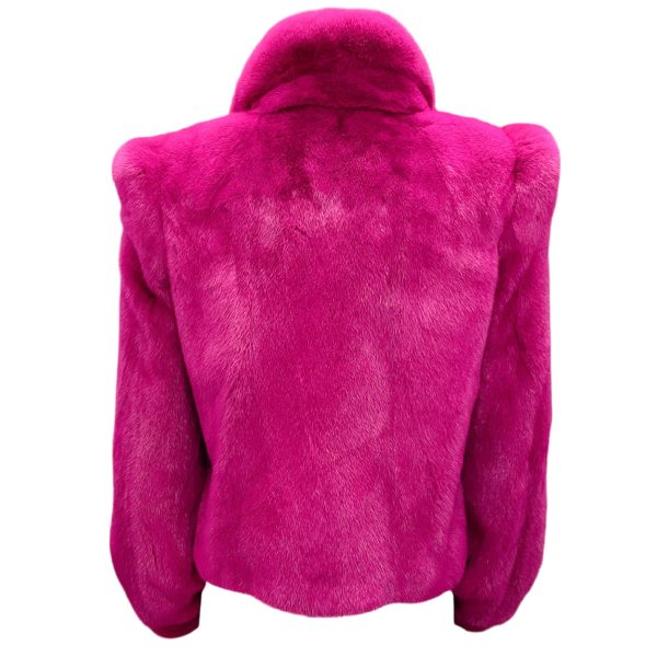 CO Magenta Mink Fur Jacket For Discount