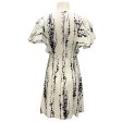 Giambattista Valli Ivory   Purple   Black Flutter Sleeve Floral Dress For Cheap