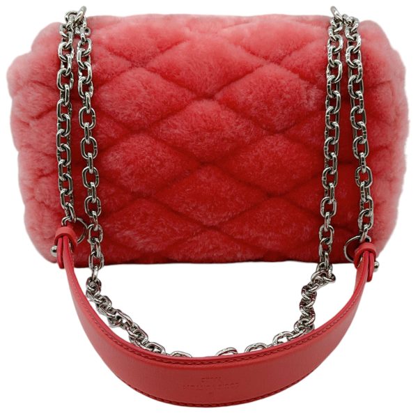 Louis Vuitton Pink Shearling Shoulder Bag with Logo Turn Lock Online Hot Sale