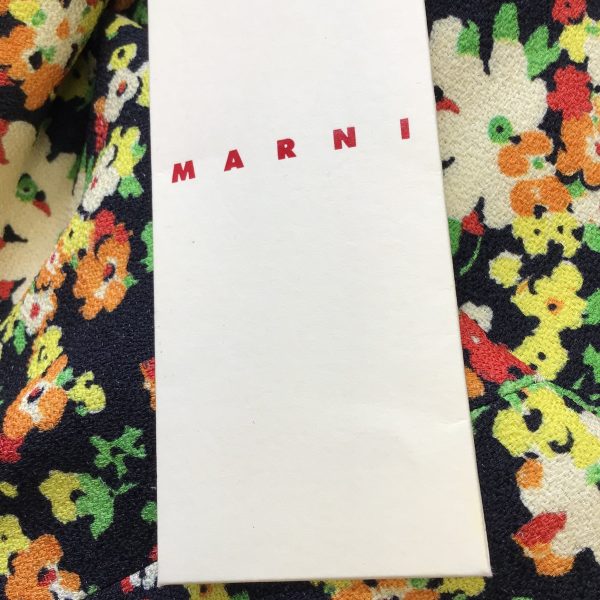 Marni Black Multi Lovers Prairie Sable Floral Printed Sleeveless Cowl Neck Crepe Blouse on Sale