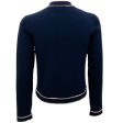 Chanel Navy Blue Cashmere Cardigan with Pink Trim Online now