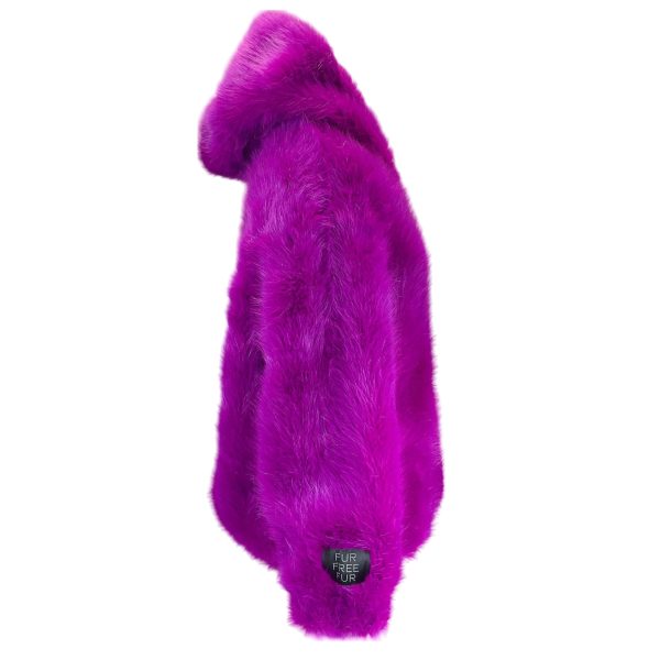 Stella McCartney Purple Hooded Faux Fur Adan Jacket Online Sale