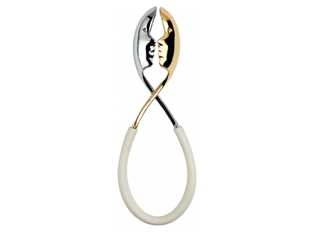 KISS STAINLESS & GOLD TONGS WITH WHITE HANDLE Online Sale