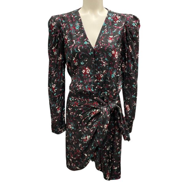 Isabel Marant Etoile Black Multi Baikal Printed Wrap Dress on Sale