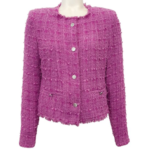 Iro Magenta Tweed Raceli Jacket Discount