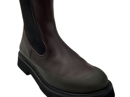 Celine Brown Pull-On Leather Boots Online Hot Sale