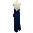 Alexander McQueen Blue 2022 Draped Spaghetti Strap Long Dress Online