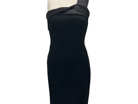 Victoria Beckham Black One Shoulder Crepe Mini Dress Sale