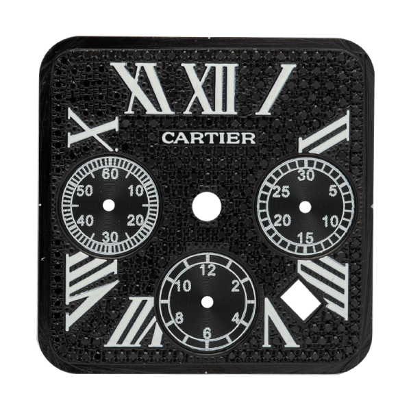 Custom Black Diamond Paved dial for Cartier Santos 100 XL Online