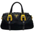 Prada Black Belted Tessuto Two Way Bag Sale