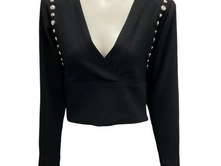 IRO Black   Silver Stud Embellished Cropped Praia Top Supply