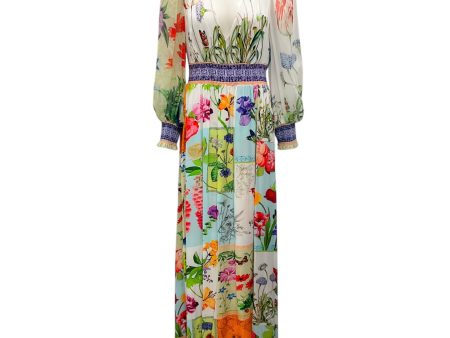 Alice + Olivia White Multi Bellami Printed Maxi Dress Online now