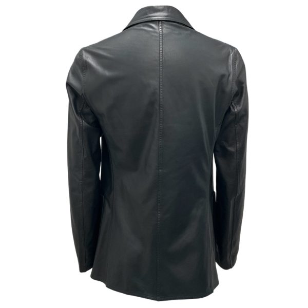 Jil Sander Black Reversible Two-Button Lambskin Leather and Techno Blazer For Discount