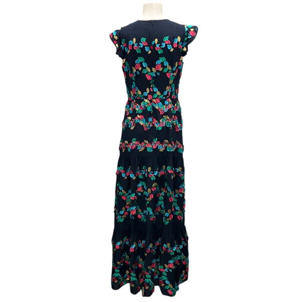 Peter Pilotto Navy Blue Multi Embroidered Silk Maxi Dress Online