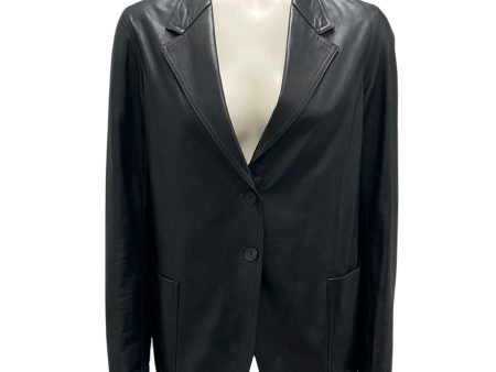 Jil Sander Black Reversible Two-Button Lambskin Leather and Techno Blazer For Discount