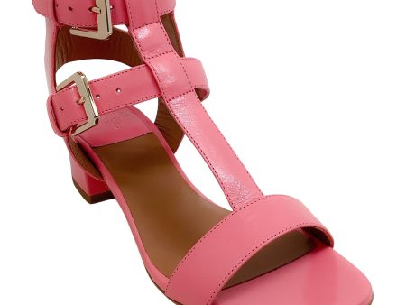 Laurence Dacade Pink Leather Daho Gladiator Sandals Online now