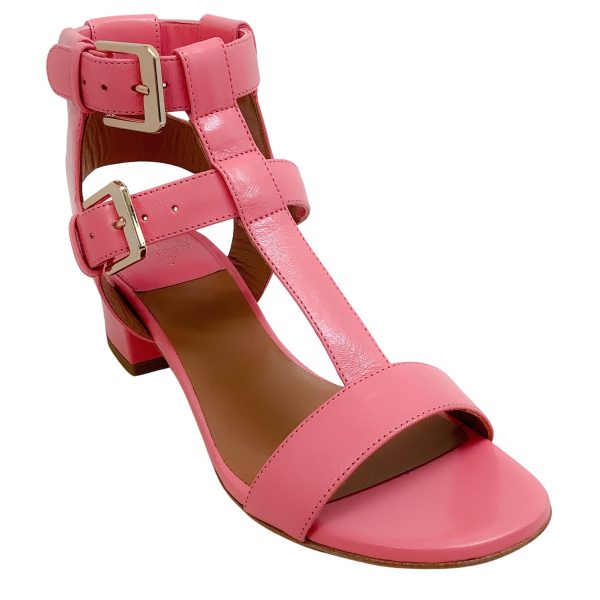 Laurence Dacade Pink Leather Daho Gladiator Sandals Online now