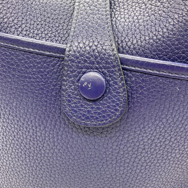 Hermes Blue 2018 Clemence Leather Evelyne Handbag Online