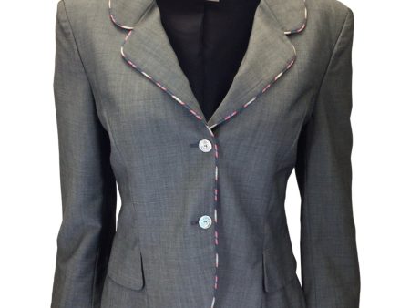 Alexander McQueen Charcoal Grey Two-Button Blazer Online Sale