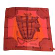 Hermes Red   Orange Brandebourgs Square Silk Twill Scarf Online Sale