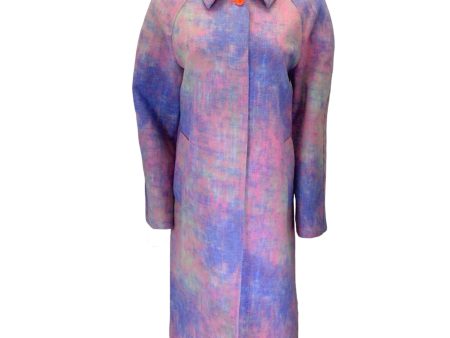 Sies Marjan Blue Multi Silk Lined Wool Coat Supply