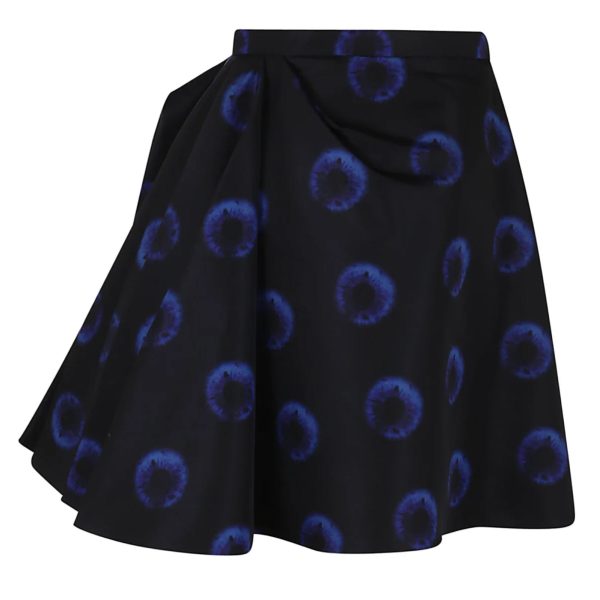 Alexander McQueen Black   Blue 2023 Iris Print Skirt Online Hot Sale