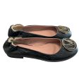 SIZE 6 Valentino Black Ballet Slipper with Black and Gold Logo shoes For Discount