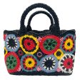 Prada Black Multi Raffia Circle Tote Cheap