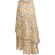 Veronica Beard Blue   Yellow Multi Silk Tiered Kaneli Skirt Online