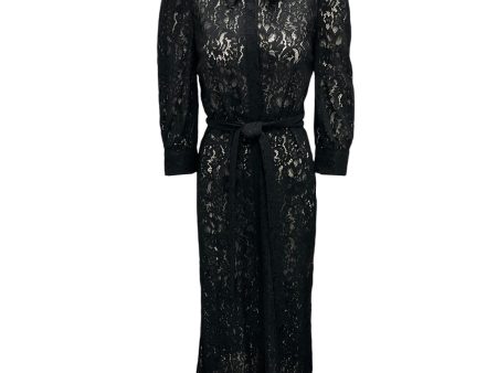 L Agence Black Kaiya Lace Shirtdress Fashion