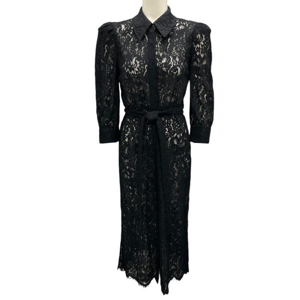 L Agence Black Kaiya Lace Shirtdress Fashion