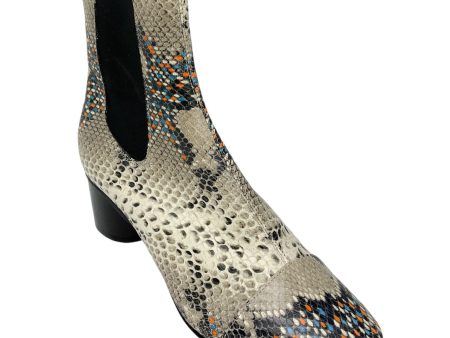 Isabel Marant Ivory Multi Snake Print Leather Booties Online Hot Sale