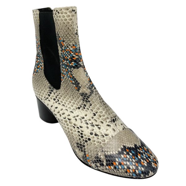 Isabel Marant Ivory Multi Snake Print Leather Booties Online Hot Sale