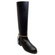 Pierre Hardy Black Leather Tall Pull On Boots With Gold Zipper Detail Discount