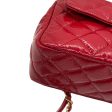 Chanel Red 2023 Quilted Patent Leather Wavy Handbag Discount