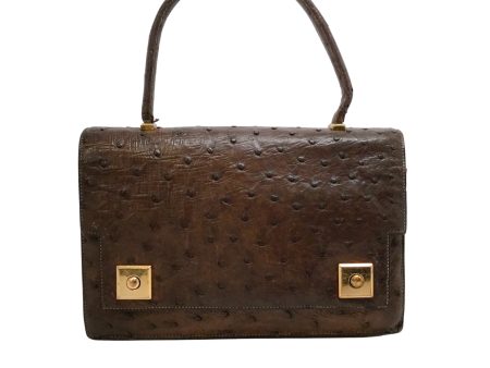 Hermès 1955 Dark Brown Ostrich Leather Satchel Supply