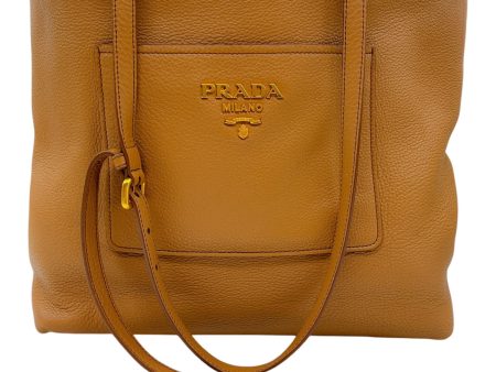 Prada Caramel Vitello Daino Leather Shopping Handbag on Sale