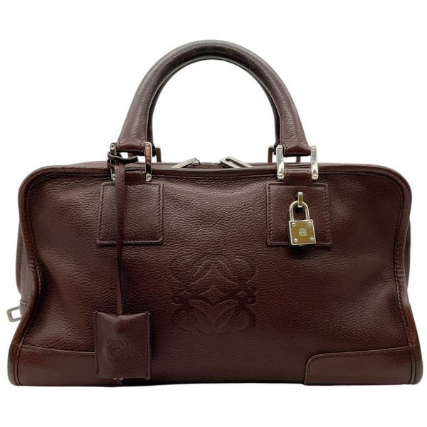 Loewe Brown Leather Anagram Amazona 28 Satchel Online Hot Sale