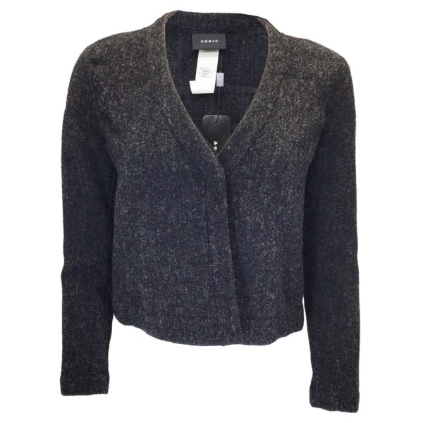 Akris Charcoal Grey Boucle Knit Wool and Alpaca Knit Jacket Cheap