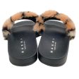 Marni Camel   Black Leopard Faux Fur Embroidered Logo Slide Sandals Discount