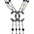 Chanel Pearl And Navy Crystals 2019 Necklace Discount