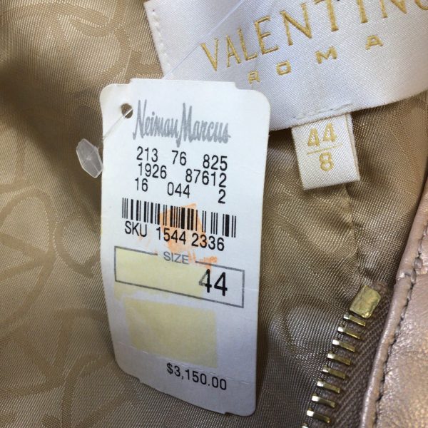 Valentino Light Gold Metallic Vintage Lambskin Leather Jacket on Sale