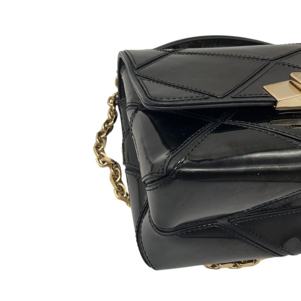 Roger Vivier Black   Gold Chain Strap Quilted Patent Leather Mini Bag For Discount