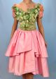 1990’s French Designer Silk Floral Top & Skirt Set on Sale