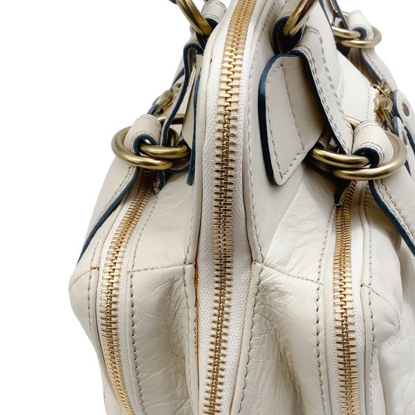 Chloe Ivory Leather Quilted Satchel on Sale