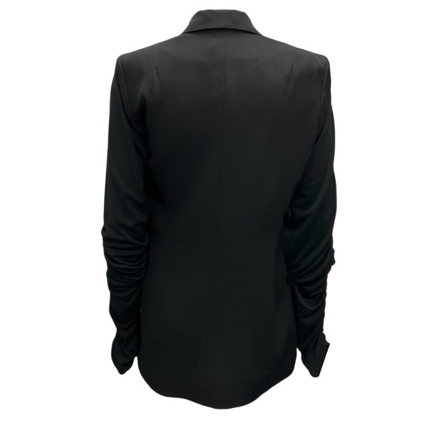 Atlein Black Ruched One-Button Wool Blazer Sale