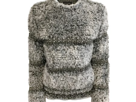 Chanel Textured Woven Grey Sweater Sale